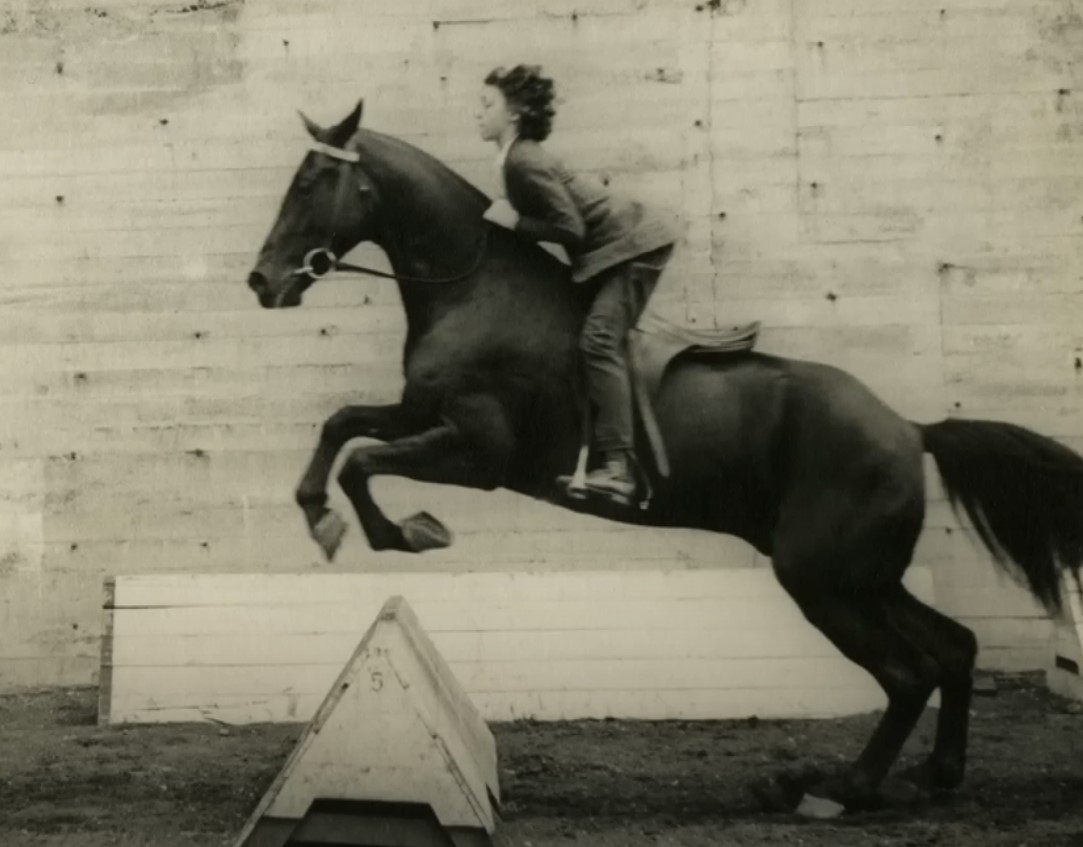 Joan Mitchell Author of Posted photographed practicing horseback riding