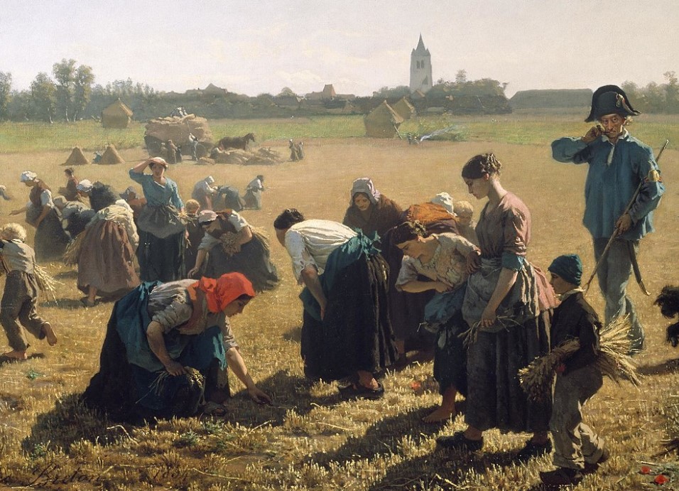 Jules Breton's idealized version of peasants, The Gleaners 1854 Contrasting styles The Stonebreakers Painting 