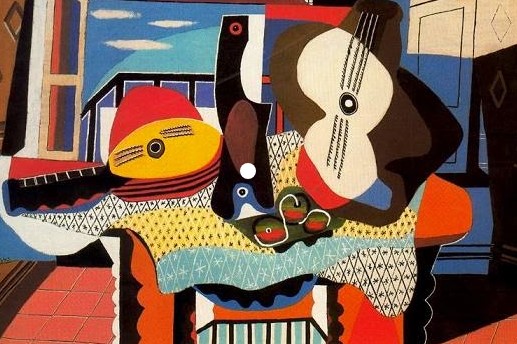 PABLO PICASSO. FROM ANALYTICAL CUBISM TO SYNTHETIC CUBISM, mandolin and guitar 1924