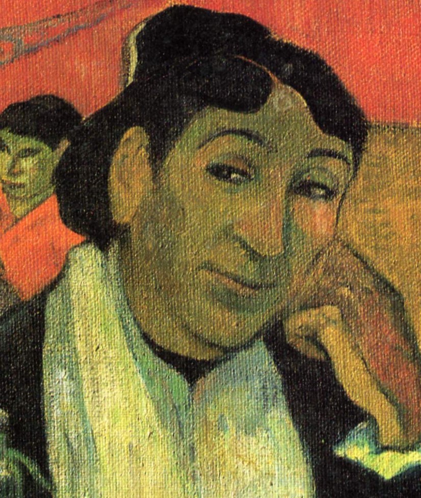 Sidelong glance of Madame Ginoux in Night Cafe At Arles Gauguin