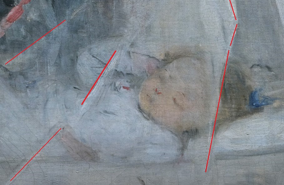 Effect of netting on baby protection The baby sleeps in Morisot The Cradle 1872