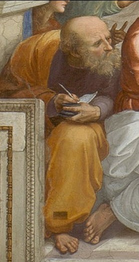 Anaximandro in painting of plato and aristotle