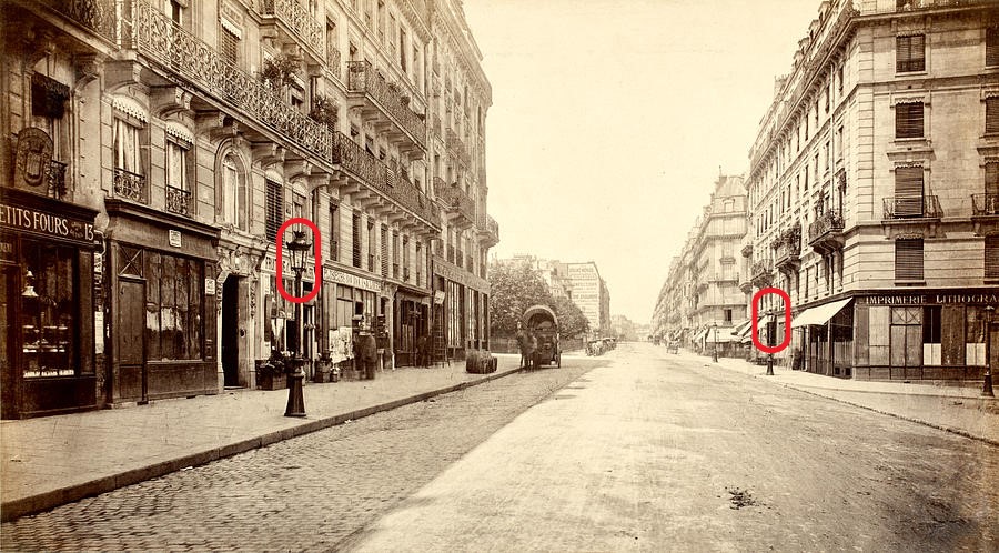 Boulevard Saint Michel Paris 1877 - Electric street light inspired by Prismes Electriques
