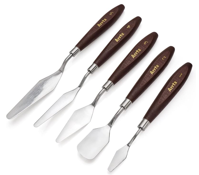 5 Pieces Painting Knives Stainless Steel Spatula Palette Knife Oil Painting Accessories Oil Painting Kit For Beginners