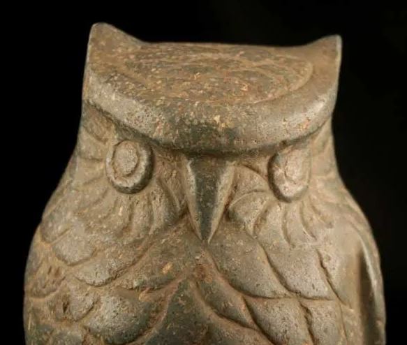 AZTEC STONE SCULPTURE OF AN OWL
