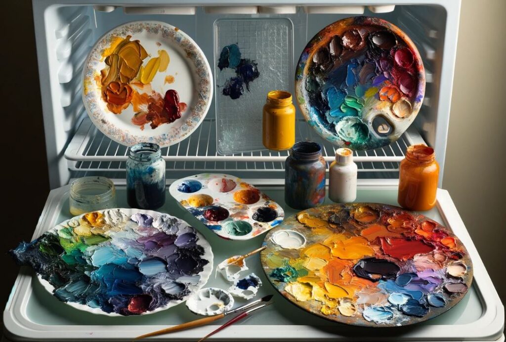 Mixing palette of oil paints, household or recycled objects! Oil Painting Kit For Beginners