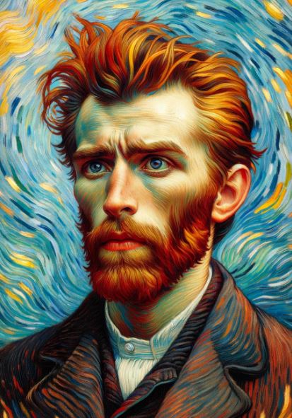 Van Gogh Billiard Parlour At Night vicent self-portrait 