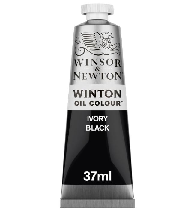 Winsor & Newton Winton Oil Color, 37ml (1.25-oz) Tube, Ivory Black Oil Painting Kit For Beginners 