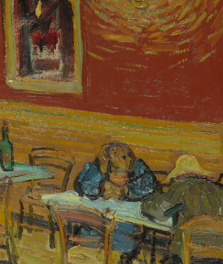 Two watchmen seeking shelter from the cold Van Gogh billiard parlour at night 
