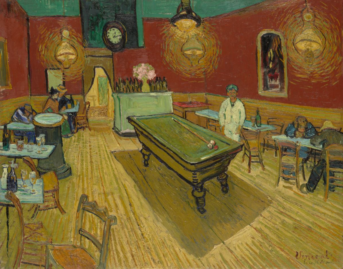 Van Gogh billiard parlour at night