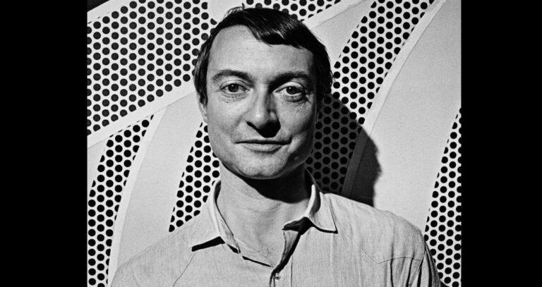view-of-american-artist-roy-lichtenstein-as-he-paints-yellow-and